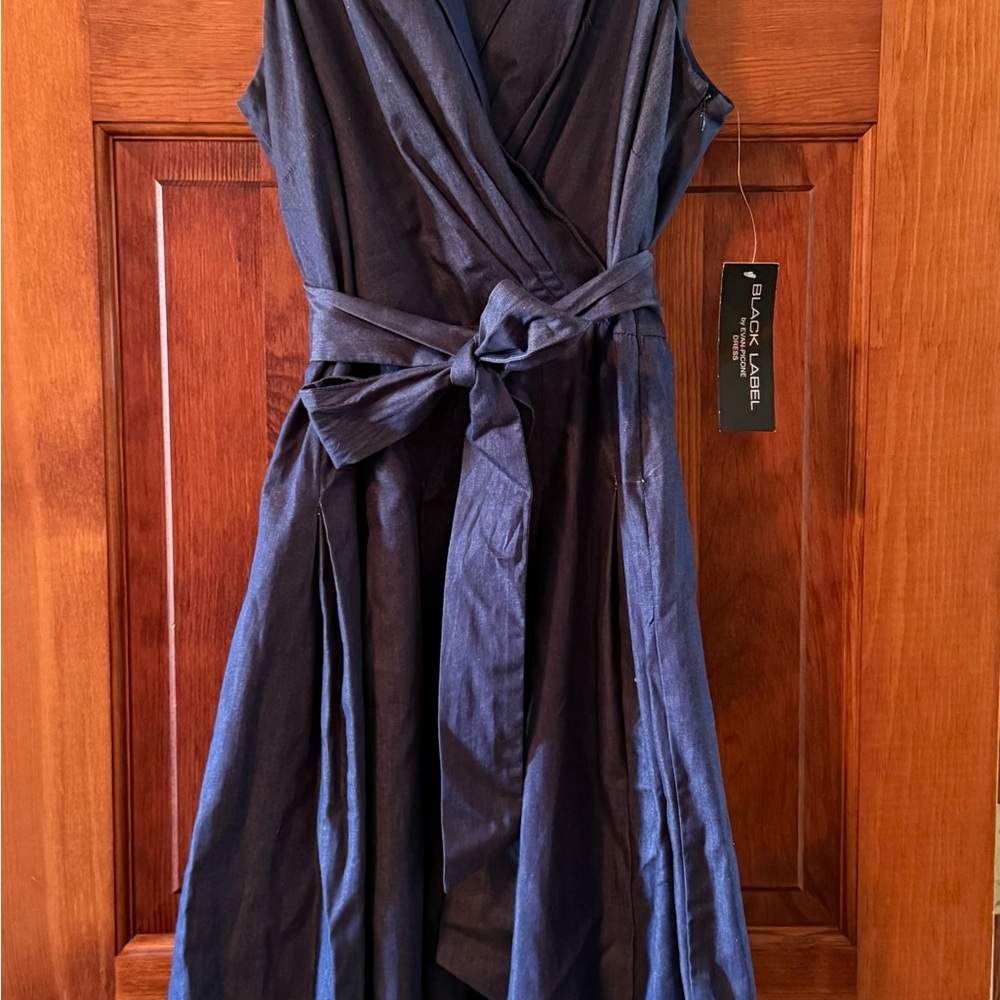 Black Label Asymmetrical Navy Dress